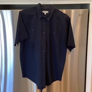 Orvis Men's Dark Navy Short-Sleeve Button-Down Shirt